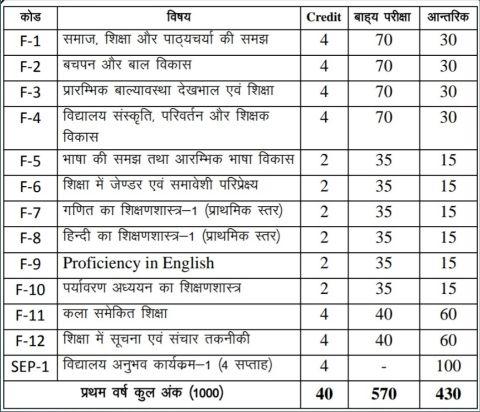 Bihar deled 1st year syllabus in hindi