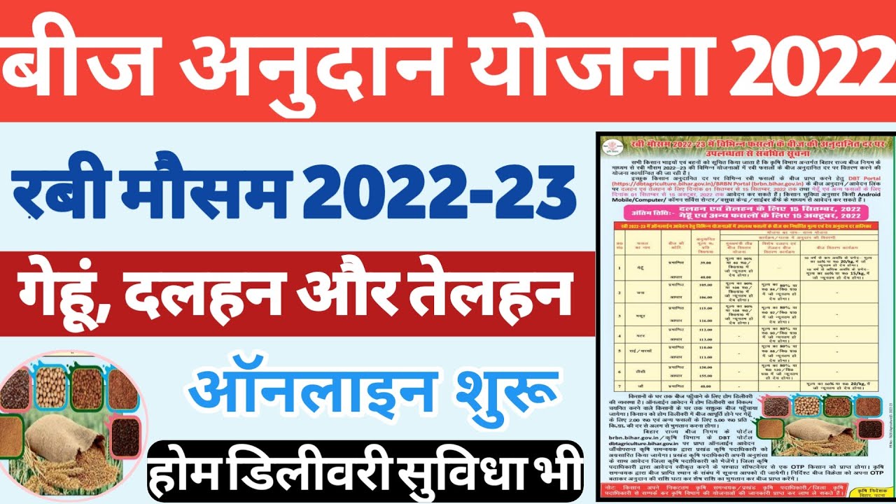 Bihar Beej Vitran Yojana 2022
