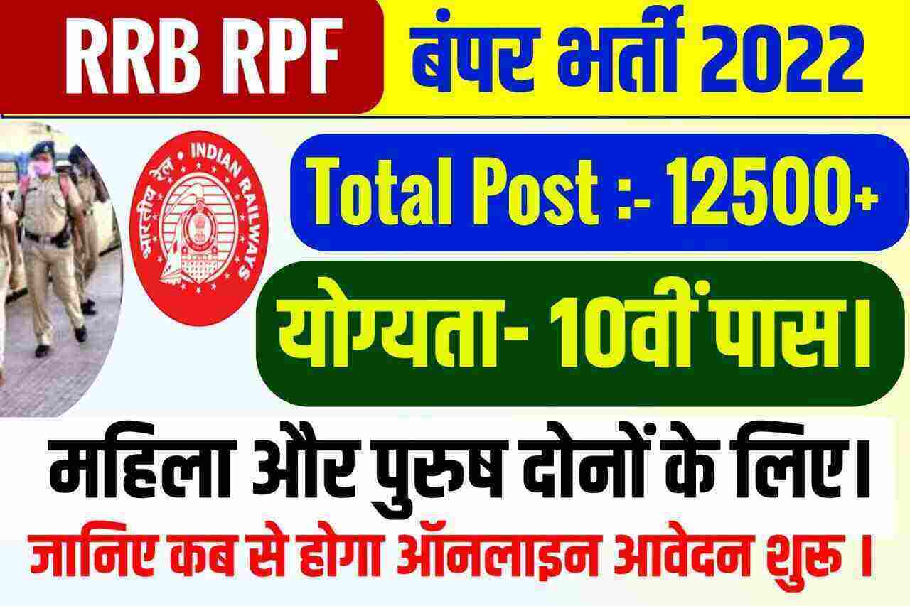 RRB RPF Recruitment 2022-23  Online Apply for Various 12000+ Posts