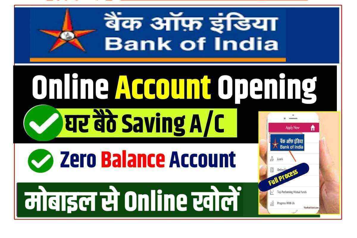Bank Of India Account Open Zero Balance 2022