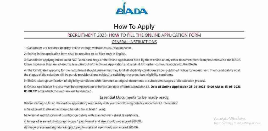 BIADA Manager Recruitment 2023 