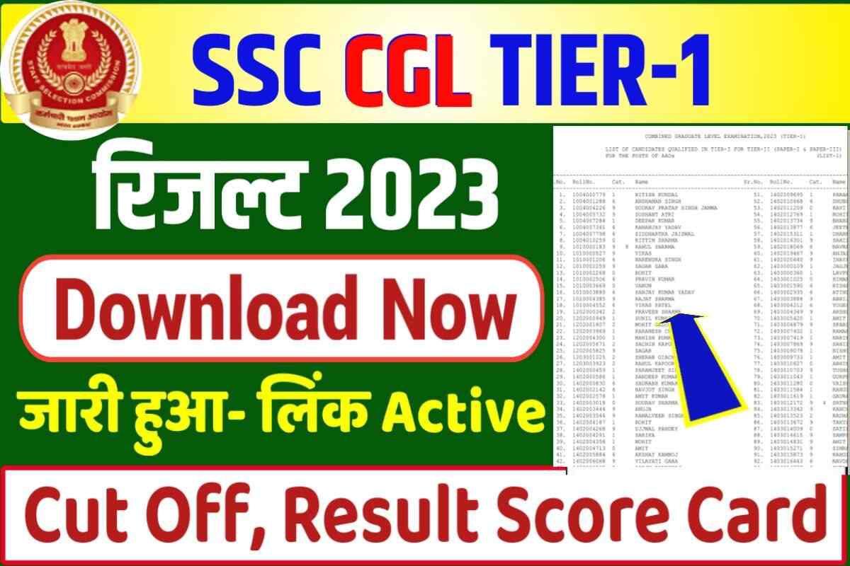 SSC CGL Result 2023 tier 1 Released
