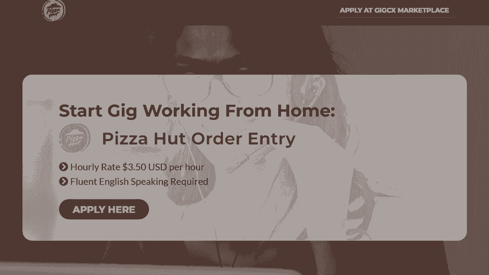 PIZZA HUT Work From Home