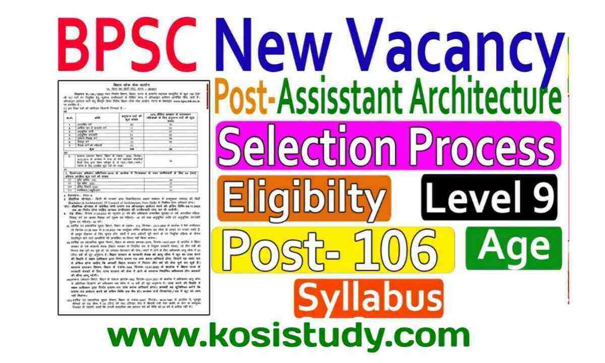BPSC Assistant Architect Vacancy 2022