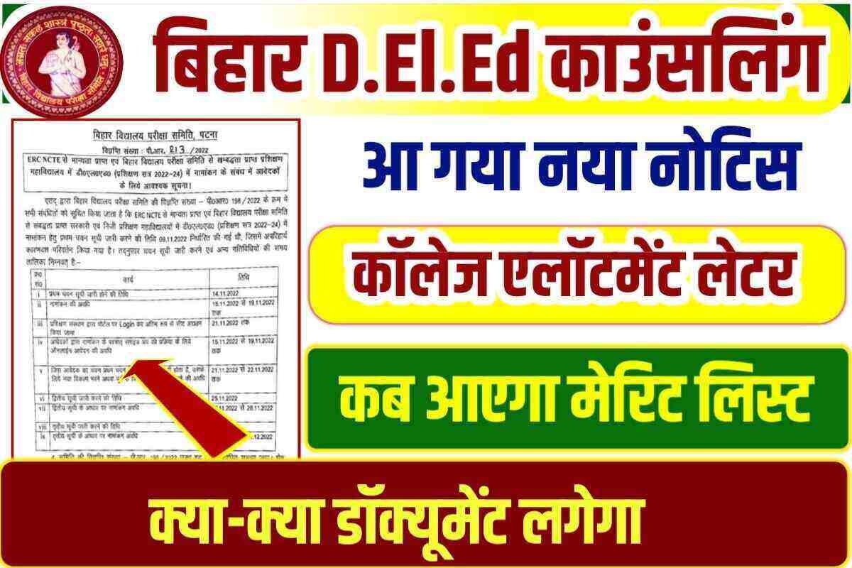 Bihar DElEd Allotment Letter 2022