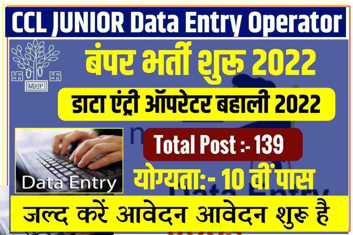 Junior Data Entry Operator Vacancy 2022