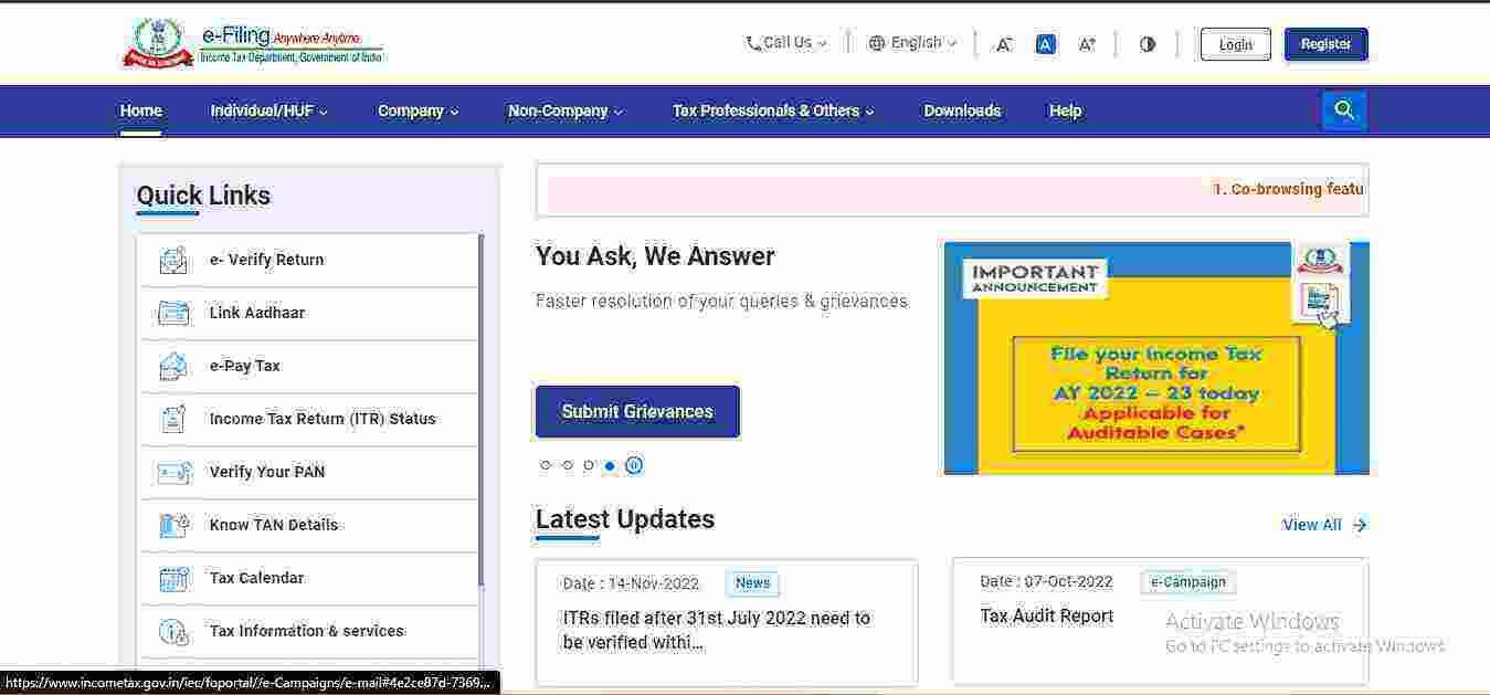 PAN Aadhaar Link Status Online 2022
