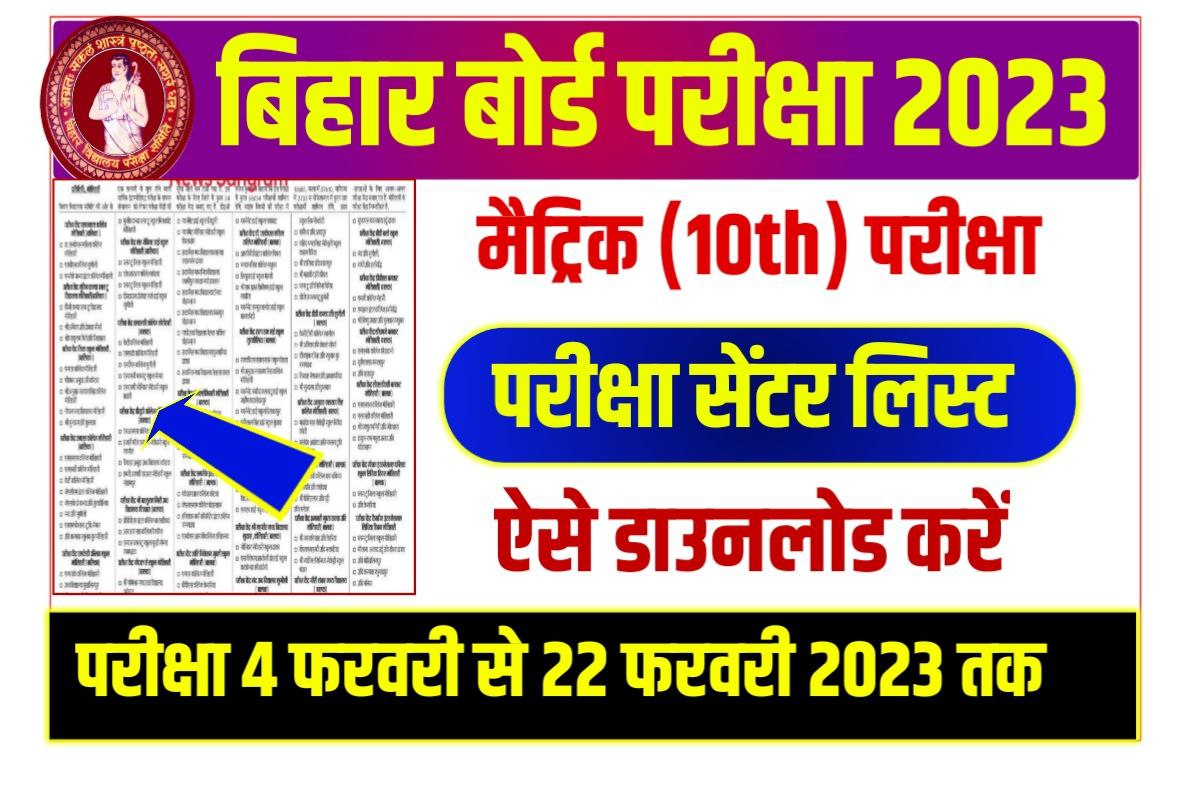 Bihar Board 10th Exam Center List 2023