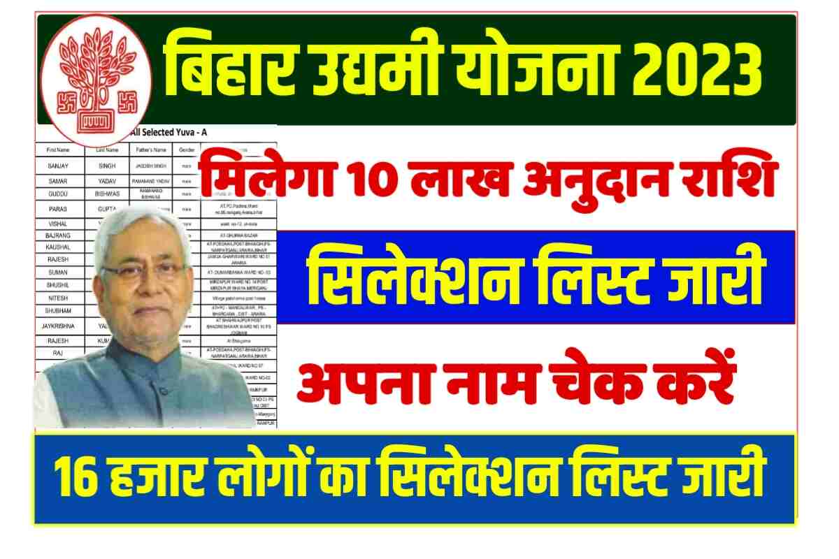 Bihar Udyami Yojana Selection List 2023