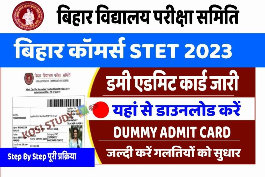 Bihar Board STET Dummy Admit Card 2023: बिहार बोर्ड ने जारी किया डमी ...