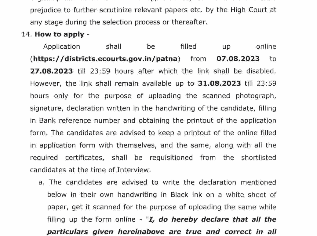 Bihar Civil Court Manager Vacancy 2023