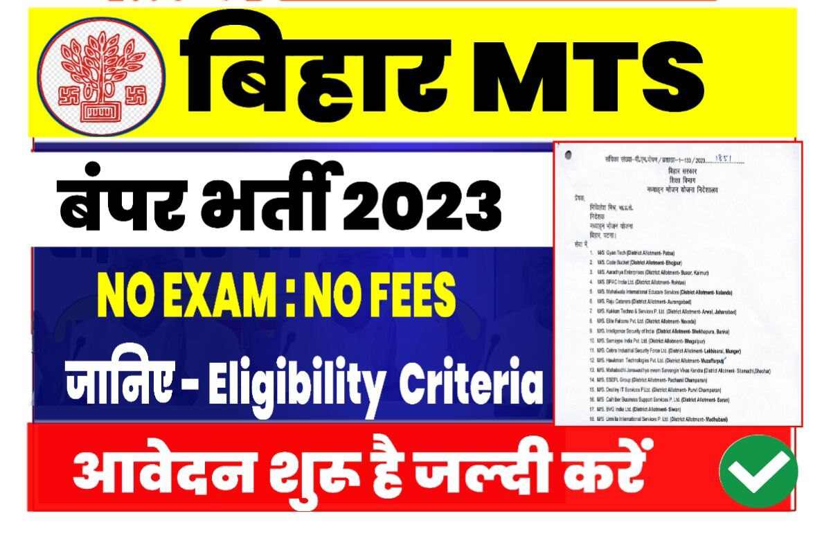 Bihar MTS Recruitment 2023