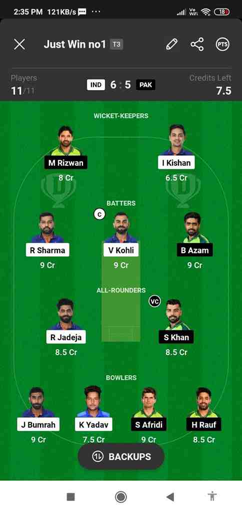 Ind Vs Pak Dream11 Asia Cup Best Team Prediction