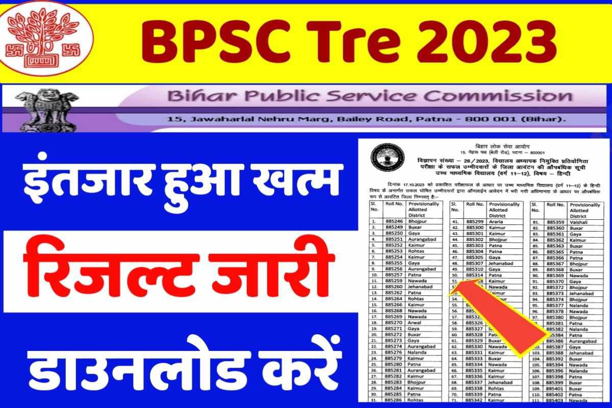 Bihar BPSC Teacher 11th 12th Result 2023 Declared
