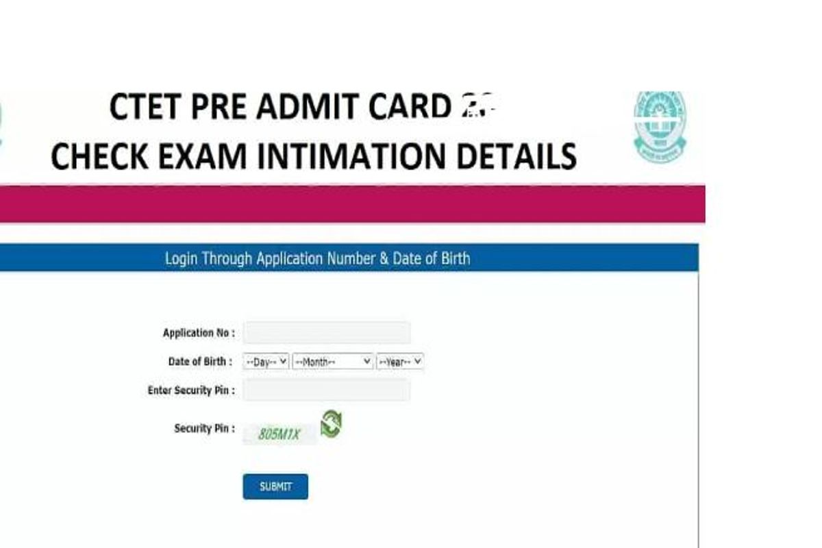 CTET Pre Admit Card 2024